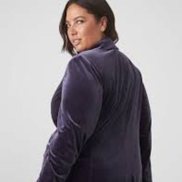 Lane Bryant Purple Velvet Blazer w/ Notched Lapel Classic Slouchy Comfortable 24 - Picture 6 of 13